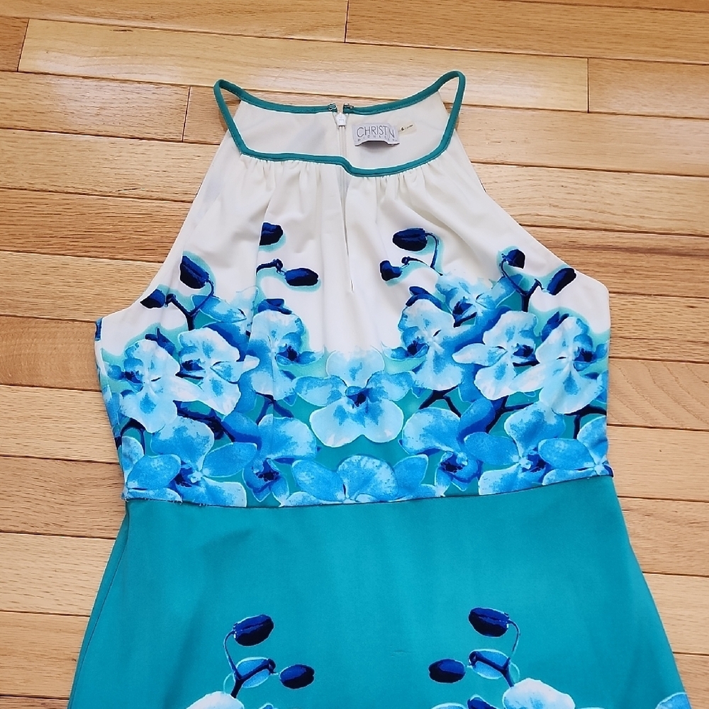 Christin Michael's Blue and White Floral Maxi Dress - Picture 2 of 4